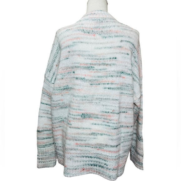 NWOT Torrid cute mock neck white peach green grey soft fuzzy sweater size 1X - Picture 9 of 16